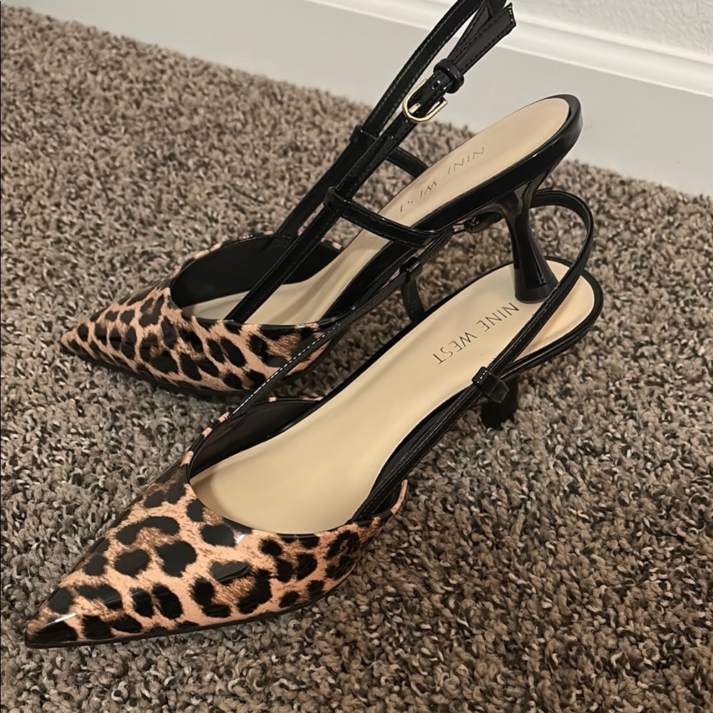 Nine West Animal Print Slingback Heels